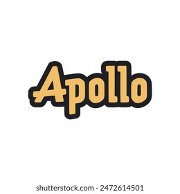 apollo text tshirt fashion sticker vector illustration template design
