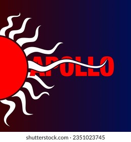 Apollo typography vector icon with sun form.