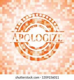 Apologize abstract orange mosaic emblem