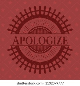 Apologize badge with red background