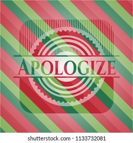 Apologize christmas emblem background.