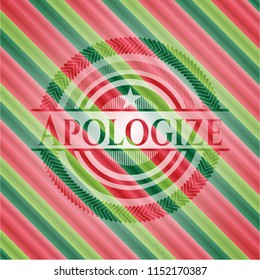 Apologize christmas style emblem.