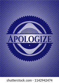Apologize emblem with denim high quality background