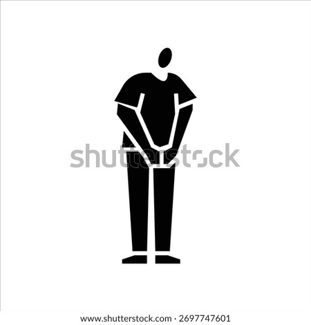 apologize gesture glyph icon. empathy gesture illustration.