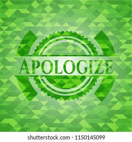 Apologize green mosaic emblem
