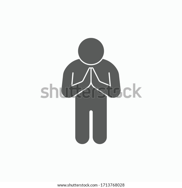 Apologize Icon Pay Respect Vector Stock Vector (Royalty Free) 1713768028