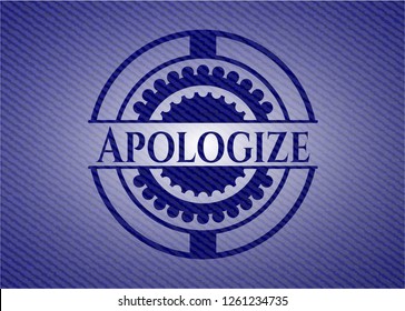 Apologize jean or denim emblem or badge background