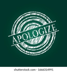 Apologize on blackboard. Vector Illustration. Detailed.