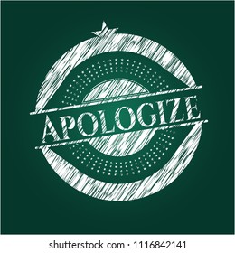 Apologize on chalkboard