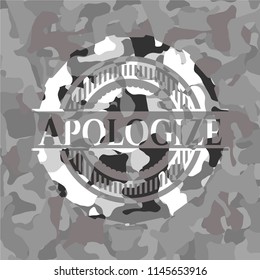 Apologize on grey camo pattern