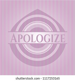 Apologize pink emblem. Retro