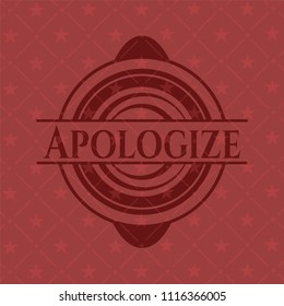 Apologize red emblem. Vintage.