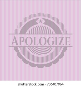 Apologize retro style pink emblem
