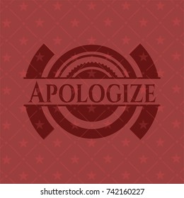 Apologize retro style red emblem