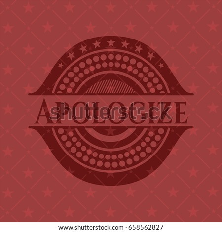 Apologize retro style red emblem