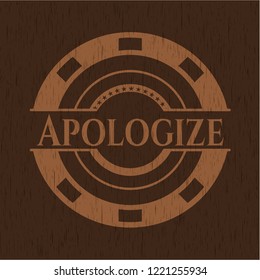 Apologize retro wooden emblem