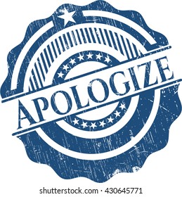 Apologize rubber grunge stamp