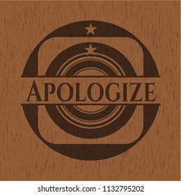 Apologize vintage wooden emblem