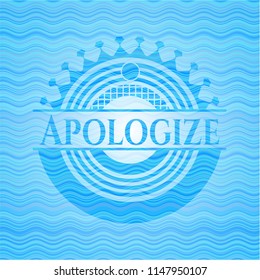 Apologize water wave emblem background.