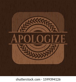Apologize wood signboards. Vector Illustration.