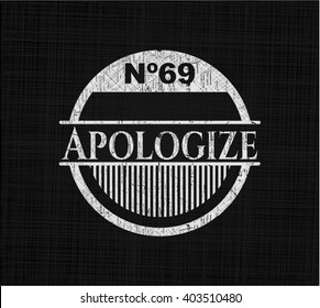 Apologize written with chalkboard texture
