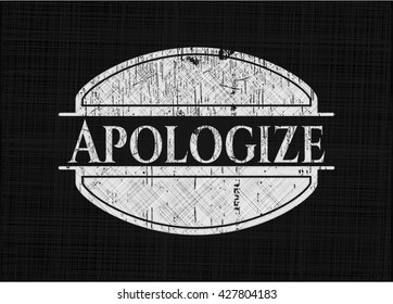 Apologize written on a blackboard
