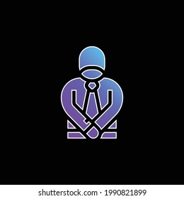 Icono de vector de gradiente azul de disculpa