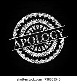 Apology with chalkboard texture