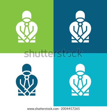 Apology Flat four color minimal icon set