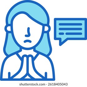 Apology Icon Blue Vector Illustration
