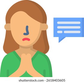 Apology Icon Flat Vector Illustration