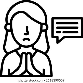 Apology Icon Line Vector Illustration