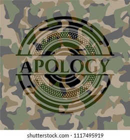 Apology on camouflaged pattern
