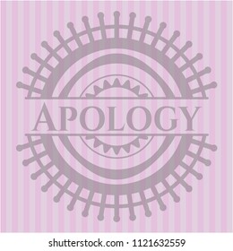 Apology retro pink emblem