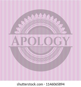 Apology retro pink emblem