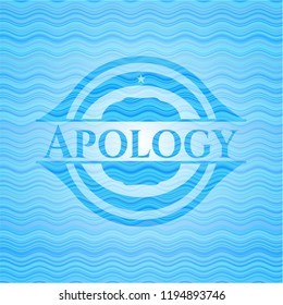 Apology water representation emblem background.