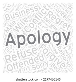 Apology Word Cloud Art Detailed Vector