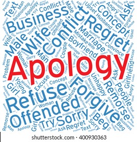 Apology,Word cloud art  background