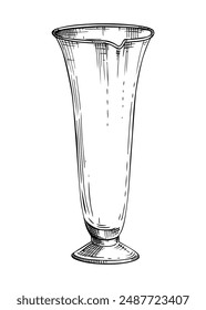 Aporhecary glassware sketch. Witchcraft vector illustration. Vintage Halloween design element. Hand-drawn alchemical icon, esoteric symbols. NOT AI generated