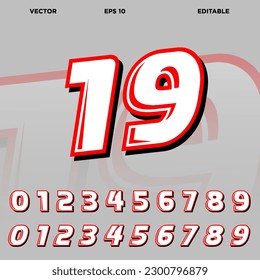 Aport racing number effect template