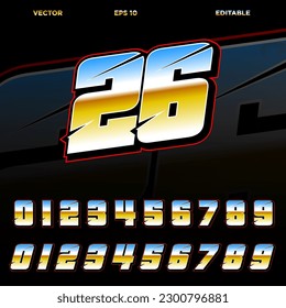 Aport racing number effect template