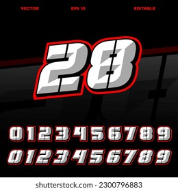 Aport racing number effect template