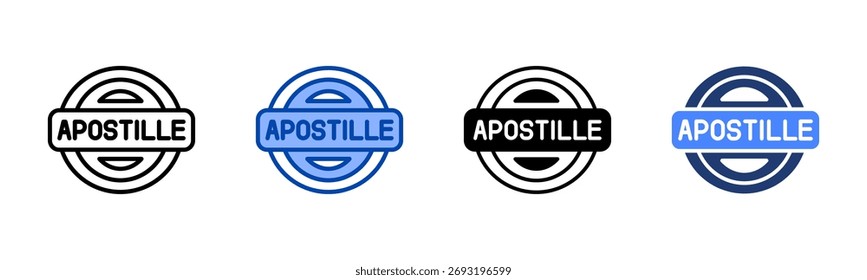 Conjunto de iconos de apostilla colección de estilo múltiple