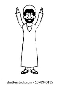 apostle of Jesus with hands up character