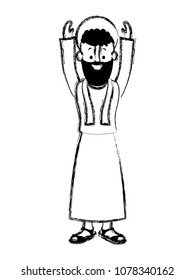 apostle of Jesus with hands up character