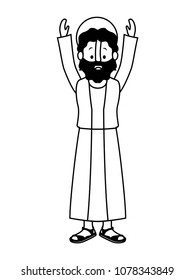 apostle of Jesus with hands up character