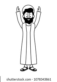 apostle of Jesus with hands up character