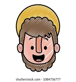 apostle of Jesus head with halo character