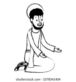 apostle of Jesus on knees praying character