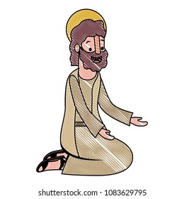 apostle of Jesus on knees praying character